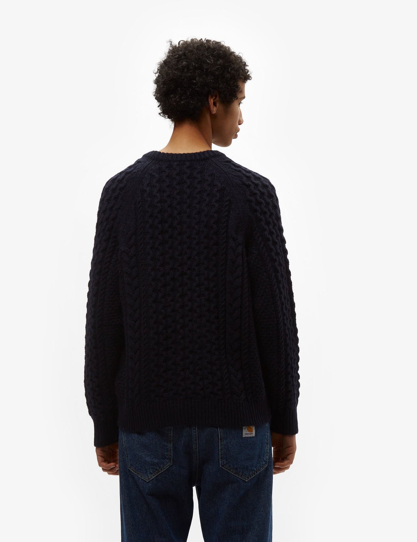 Pata Cable Knit Sweatshirt (Wool Blend) - New Navy Blue