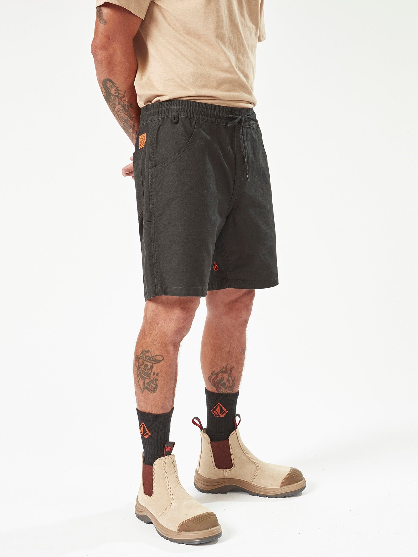 Workwear Caliper Elastic Waist Shorts