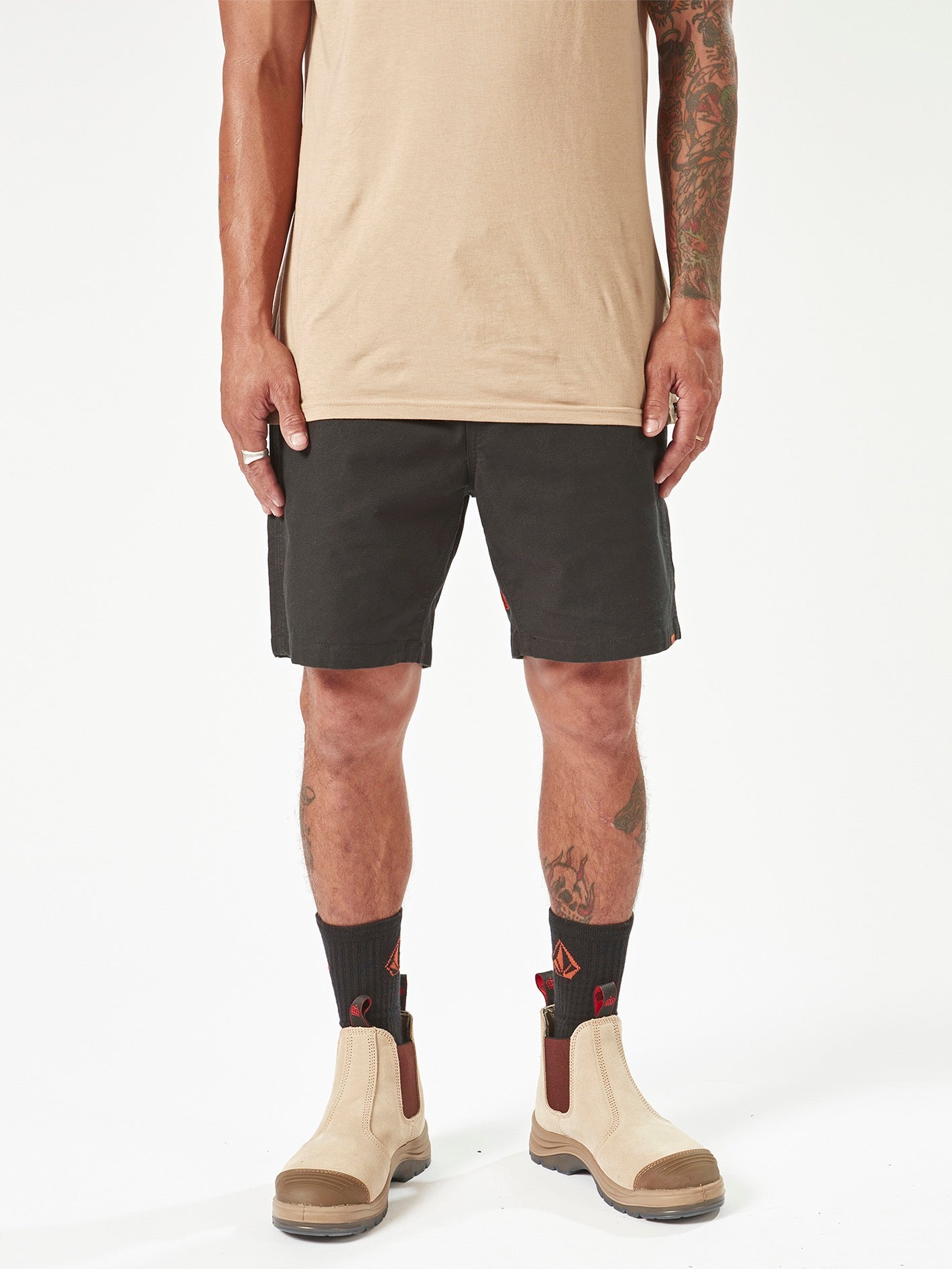 Workwear Caliper Elastic Waist Shorts