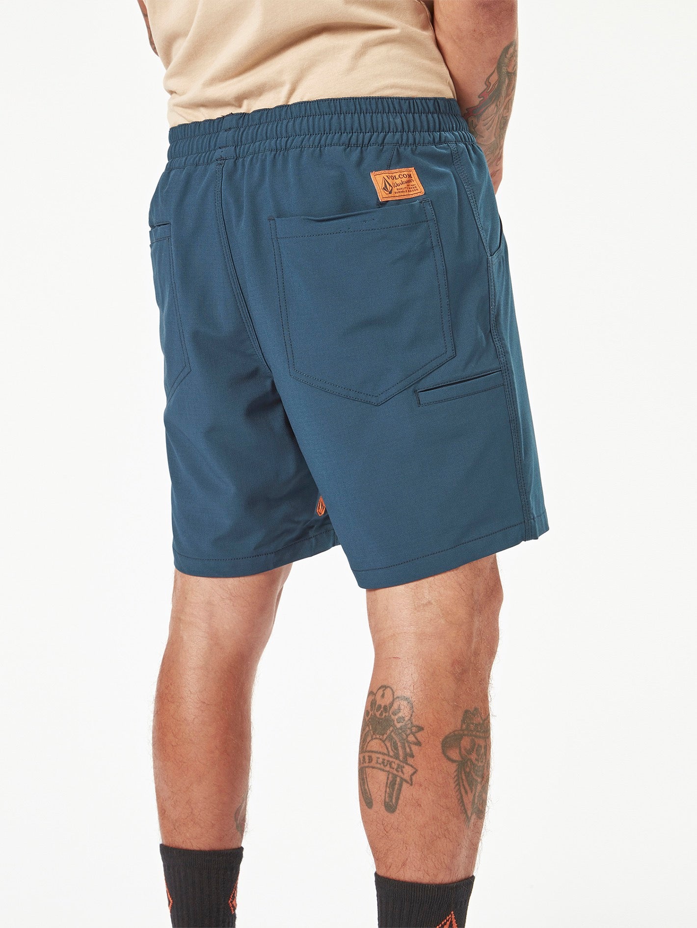 Workwear Slab Elastic Waist Hybrid Shorts