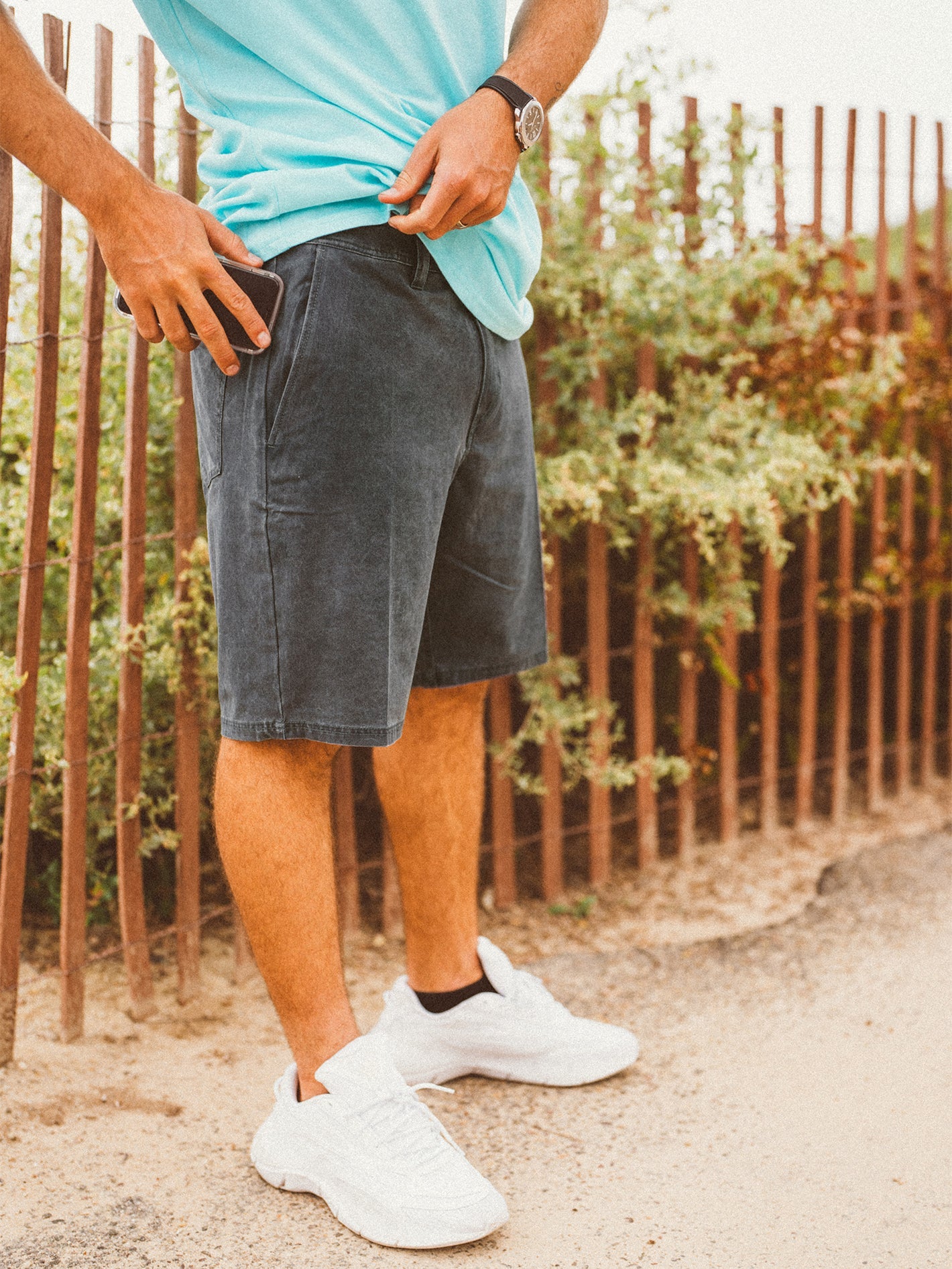 Stone Faded Hybrid Shorts