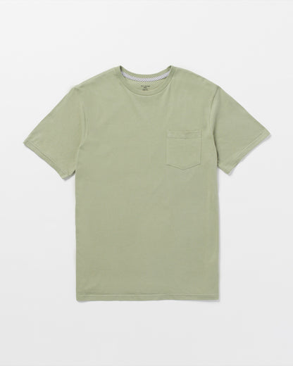 Solid Short Sleeve Shirt Pocket Tee