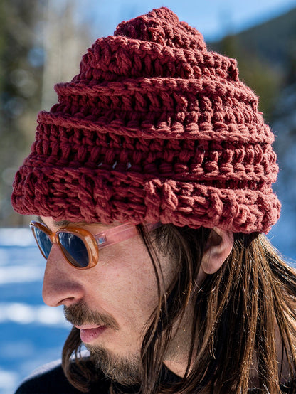 Mens Mike Ravelson Crochet Knit Beanie