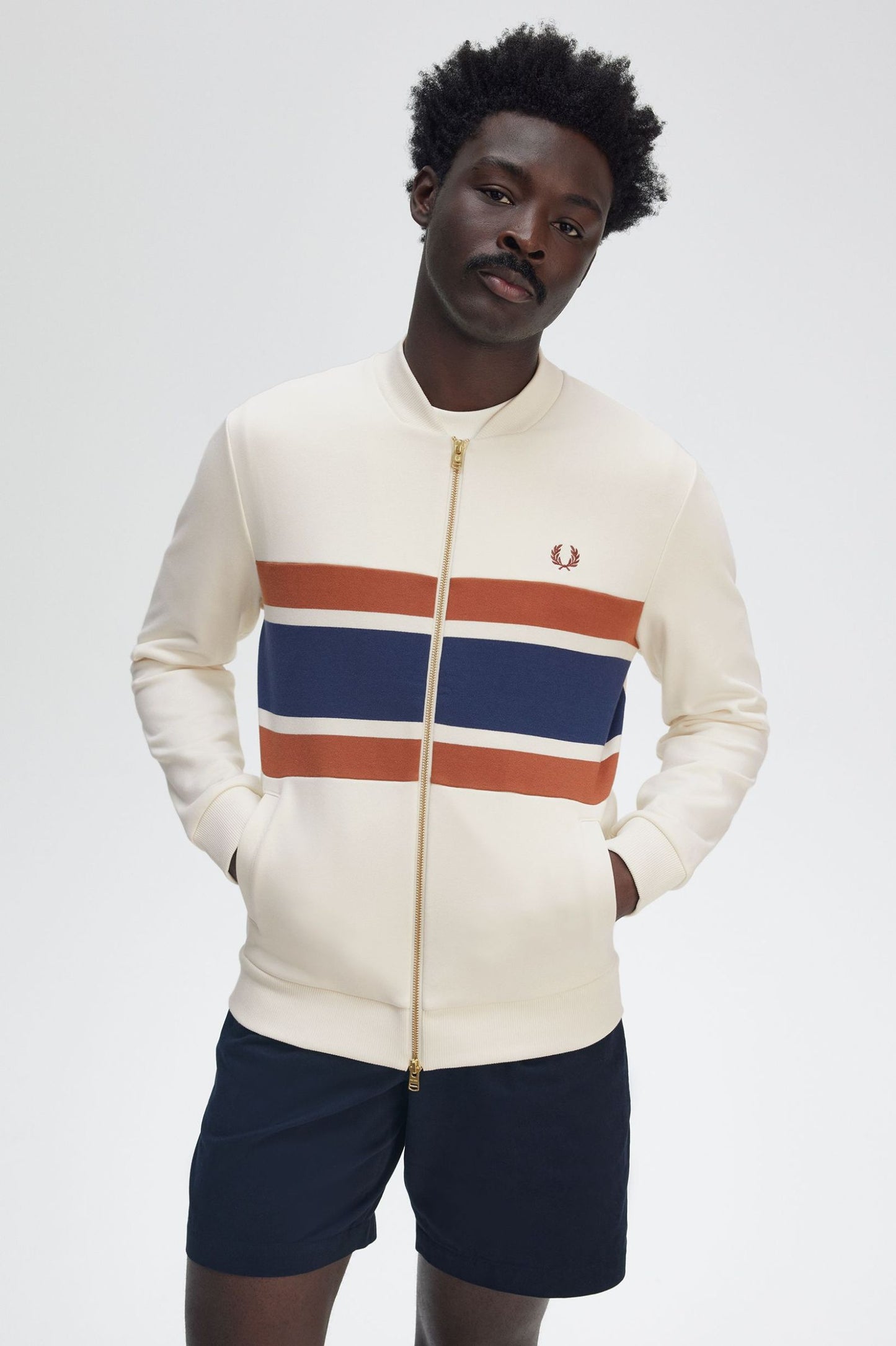 Panelled Zip Through Sweatshirt