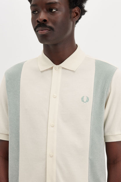 Towelling Panel Polo Shirt