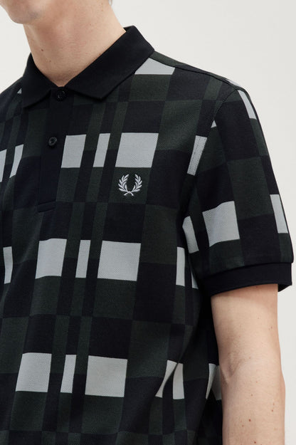 Split Chequerboard Polo Shirt