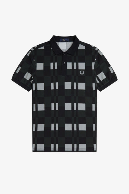 Split Chequerboard Polo Shirt