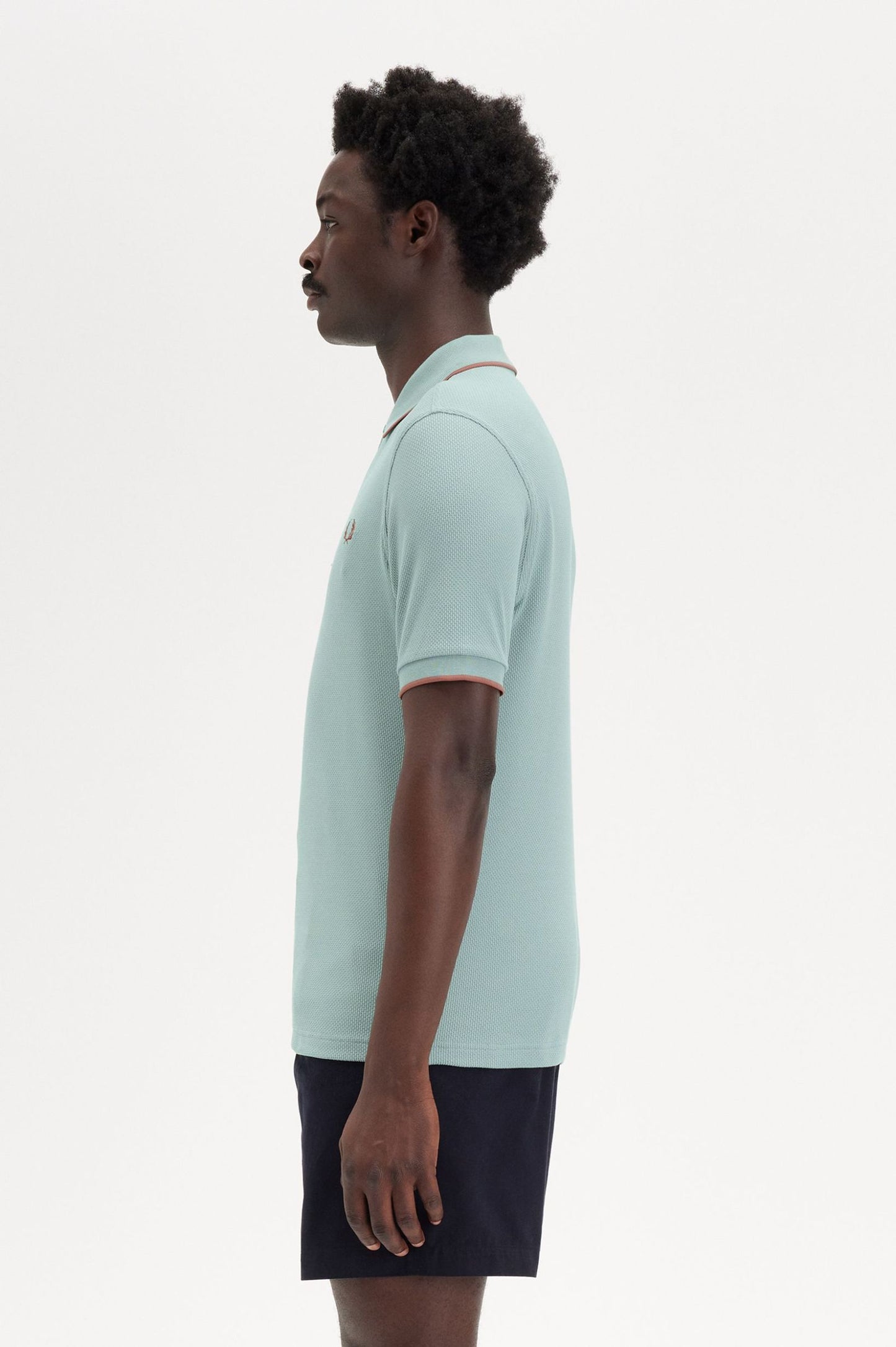 Textured Zip Neck Polo Shirt