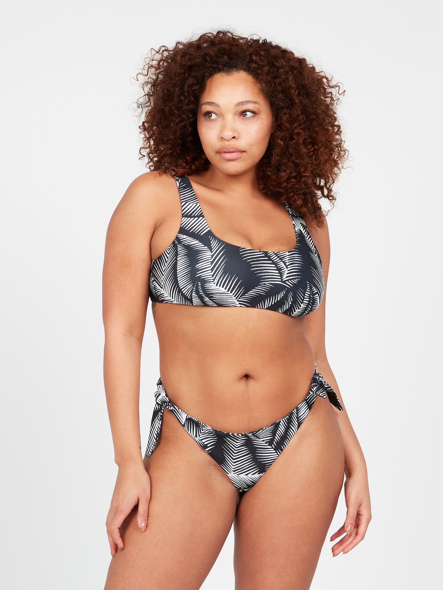 Stay Or Leaf Tie Side Hipster Plus Size Bikini Bottom